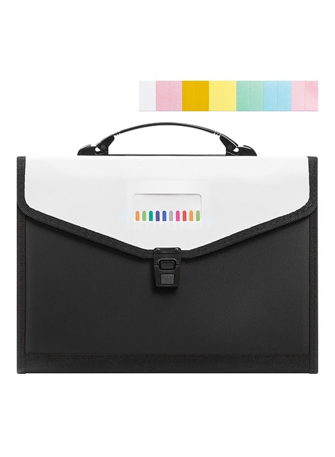 Accordion Bag Multi-Layer Storage File Folder, Portable Document Folder With Handle and Color Label, Wear-Resistant and Tear-Resistant, Suitable for Storing Documents, Certificates, Business Cards, - Image 1